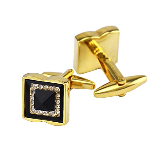 Daesar Mancuernillas para Hombre Diseño Cuadrado Dorado miniatura 1