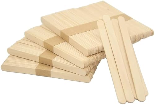 Swastha Hygiene Wooden Craft Stick Premium Natural Wooden Piece Ice Cream Sticks, Popsicle Stick (4.5 INCH, Pack of 100)