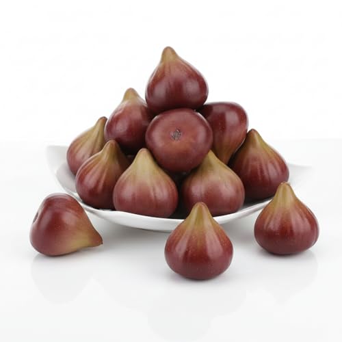 Aulaned 12 Pcs Fake Figs Artificial Fruit for Decoration, Realistic Faux Figs...
