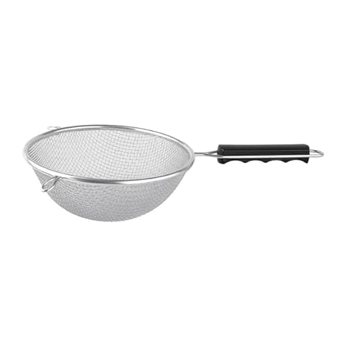 Vogue Heavy Duty Sieve 20 cm, Silver & Black, Tinned Double Mesh, Flour Sifter, Ergonomic Handle, 2x Resting Hooks, Easy Clean Design, FE742 - Image 4