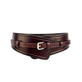 Tokicoo Cinturón ancho de mujer en piel auténtica con hebilla metálica, ideal para vestidos.,Estilo 9,105