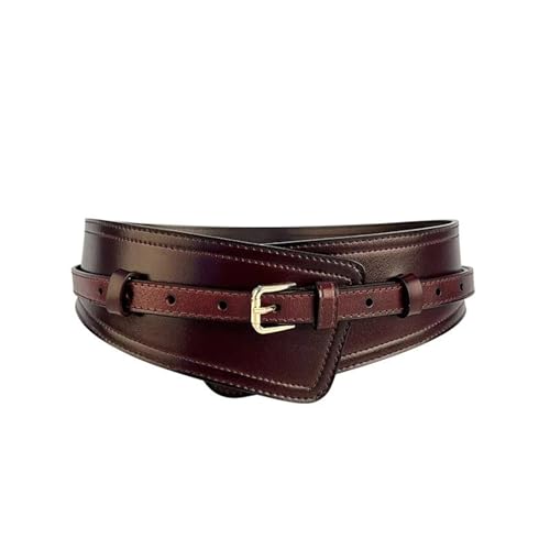 Tokicoo Cinturón ancho de mujer en piel auténtica con hebilla metálica, ideal para vestidos.,Estilo 9,105