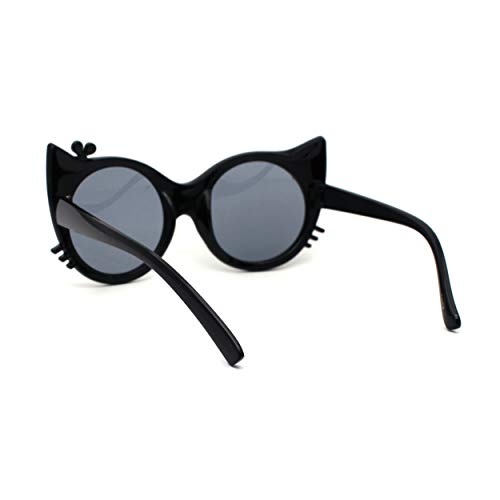 Girls Kitty Cat Ear Whisker Flower Cat Eye Sunglasses4