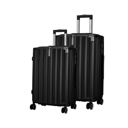 Image of Maleta Nova Check-in Medium and Large | 24'' and 28'' | Lightweight, Expandable Suitcase | Luggage Trolley Bag Set of 2 for Travel (Black, Medium-Large)