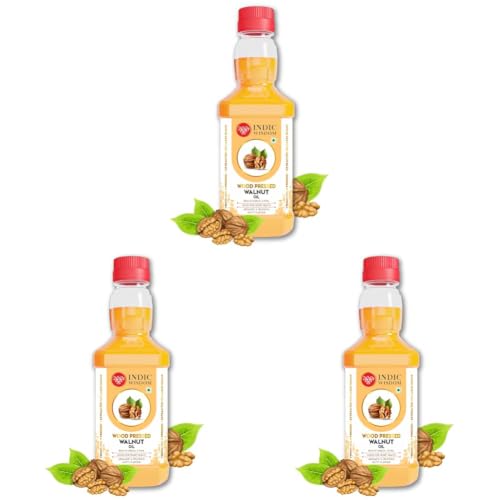 Image of IndicWisdom Wood Pressed Walnut Oil 200 ml (Cold Pressed Walnut Oil - Extracted on Wooden Churner) (Pack of 3)