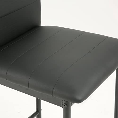 Counter Height Stools Set Of 4 - Modern Pu Leather Bar Stools Barstools For Kitchen Island - High Dining Room Chairs With Back, Counter Stools For Home Pub Bar Chairs (Black) #TOP4