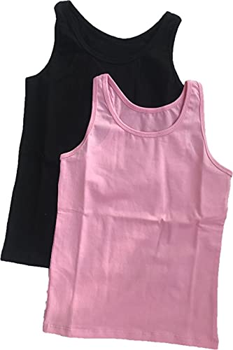 Flexifit Girls Sports Sando Vest Top for Yoga Aerobics Gymnastics Pilates Sports (Pair of Two) (Pink and Black, 32(Age:8-10))-image-39