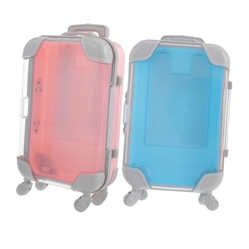 FOMIYES 2pcs Mini Makeup Suitcase Boys and Girls Simulation Luggage Box Portable Eyelash Storage Case