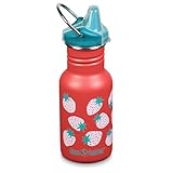 Klean Kanteen Kid Classic Narrow 12oz (w/Sippy Cap) Coral Strawberries