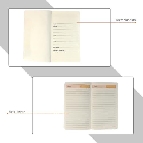 Image of Cubic A7 Palm-Sized Leather Journal - Premium Softbound Notebook for Personal & Professional Use | Light Tan | Pocket-Friendly | Pack of 3