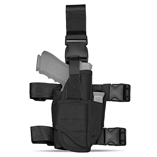Tacticon Universal Drop Leg Holster | Combat Veteran Owned Company | Tactical Thigh Holster with Mag Pouch | 500D Nylon Adjustable 1911 Gun Holster Fits Any Size Pistol (Left-Handed, Black)