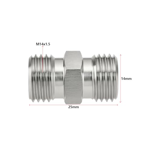 Image of SING F LTD 1Pc M14x1.5 Hydraulic Adapter Fitting Hose Pipe Thread Connector Suitable For Various Hydraulic Systems And Small Excavators Sliver