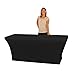 Red Spot Pro Rectangular Stretch Tablecloth Pick from Sizes 4ft, 6ft, 8ft (Black)-Spandex Tight Fit Table Cover for Parties, Trade Shows, Djs, Weddings and Events of All Kinds. (6 Foot)