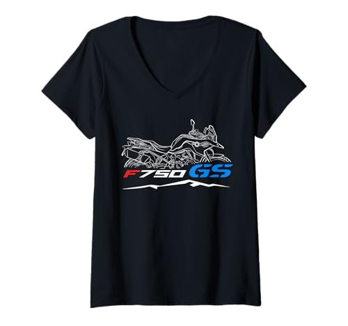 Mujer Motorrad F750GS 2018-2023 para motociclistas ADV, motocicletas Camiseta Cuello V