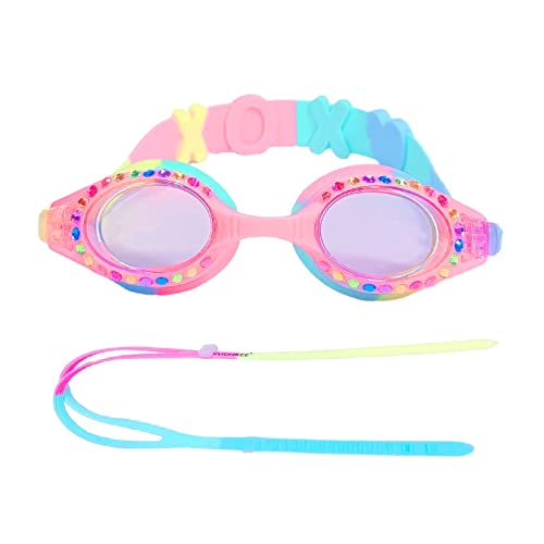 Yuenree Girls Swim Goggles - Bling Swimming Goggles For Girls Ages 4-12 - No Leak, Anti-Fog, Uv Protection, Easy To Adjust And Non Slip - With Hard Travel Case- Rainbow #TOP24