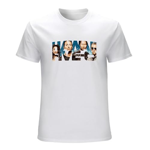 SHUANG YUE - SHUANG YUE Passion Men's Police Procedural Drama Hawaii Five O T-Shirt T-Shirt White 3XL