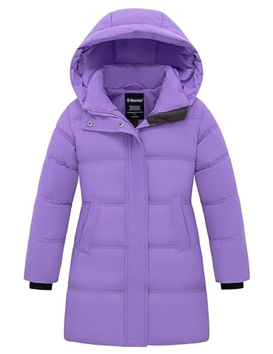 wantdo Girls' Winter Coat Long Puffer Jacket Warm Waterproof Parka with Hood