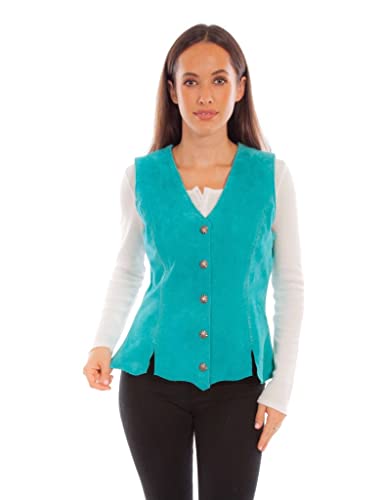 Scully Western Vest Womens Button Front Leather Whipstitch F0_L1102