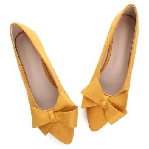 Image of TN TANGNEST Flats Shoes Women Comfort Casual Loafers | Classic Pointed Toe Bowknot Flats Cute Slip On Flats, Wear to Work Travel Walk