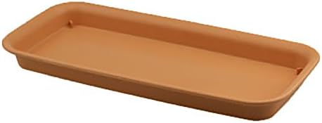 rescozy 16 Inch Plastic Rectangular Planter Tray Flower Pot Saucer, Light Brown