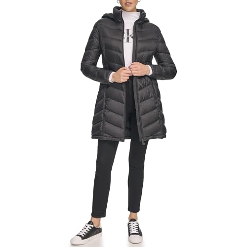 Calvin Klein Women's Everyday Hooded Zip Front Puffer Long Sleeve Coat2
