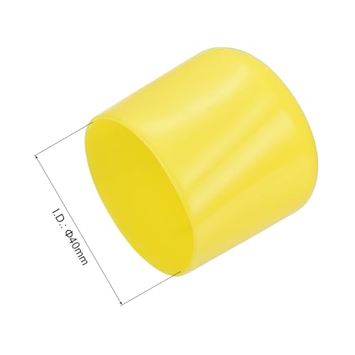 Image of uxcell 4pcs Rubber End Caps 40mm(1 9 /16 inch) ID Vinyl Round Tube Bolt Cap Cover Screw Thread Protectors Yellow, 40mm Height