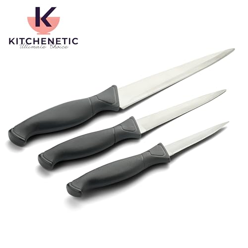 Image of Stainless Steel 3 Pieces Professional Knife Set | Chef Knife Set | Non Slip Handle | Knife Set for Kitchen, Home, Hotel Purpose