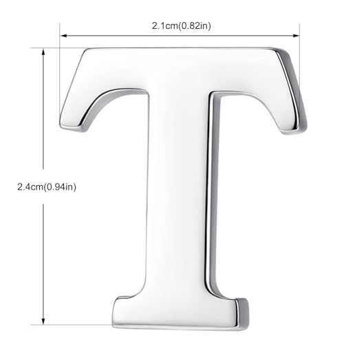 Image of HONEY BEAR Initial Alphabet Letter Lapel Pins Collar Badge Brooches for Mens /Womens Shirt Dress Decoration Silver