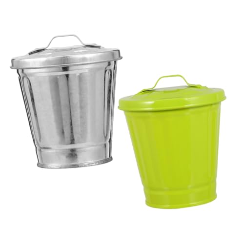 GALPADA 2個 卓上用ミニゴミ箱 属製 小型デスク収納容器 多機能収納ホルダー オフィス 家用 ペン立て代用可 卓上整理用