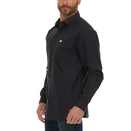Wrangler Button Up Long Sleeve Shirts for Men Big and Tall, Lightweight Chambray Mens Dress Shirts, Western Shirt3