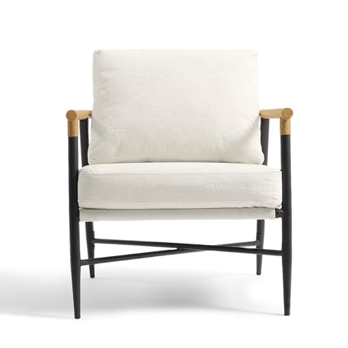Sillón Chenille Beige con Estructura de Metal miniatura 4
