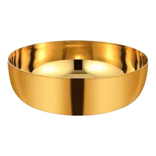 Tazón grande para mezclar de acero inoxidable dorado miniatura 3