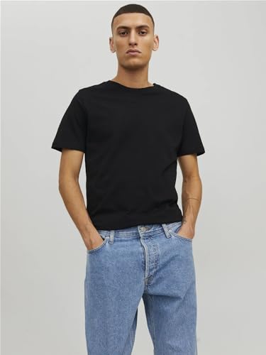 JACK & JONES Herren JJEORGANIC Basic Tee SS O-Neck 5PK T-Shirt, Kurzarm, 2xBlack+3xWhite, XXXL – Ansicht 6