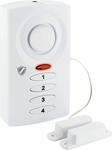 SCHWAIGER -5507- Garagen- Schiebetür- Alarm mit PIN | Alarmanlage fürs Haus | Sirene | Einbruchschutz | Fenster-Sicherung | Tür-Sicherung