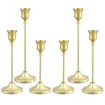 Candlestick Holders 6PCS, Metal Taper Candle Holder, Gold Candle Holders for Pillar Candles, Candle Holder for Halloween Decorations