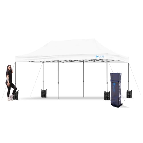 Pop Up Canopy Tent, White, 10ft x 20ft
