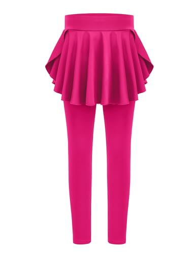 Arshiner - Arshiner Fille Leggings avec Jupe Taille Haute Stretch Pantalon de Sport Ruffles Longue Jupe-Culotte Loisirs Tennis Leggings de Sport pour Enfants 11-12 Ans