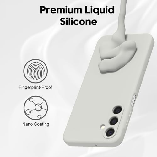 Image of DIZORO Microfiber Candy Case for Samsung M16 5g / F16 5g Smooth Touch Cushion Liquid Soft Silicone Gel Rubber Phone Cases Non-Slip Full Body Protective Shockproof Back Cover- Stone Grey
