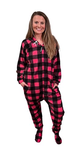 Image of Forever Lazy Footed Adult Onesies, One-Piece Pajama Jumpsuits for Men and Women, Unisex. with Detachable Feet.