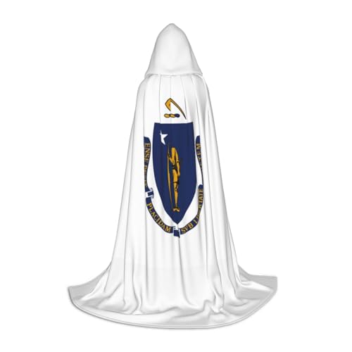 Cape à capuche imprimée drapeau de l'État du Massachusetts longue
