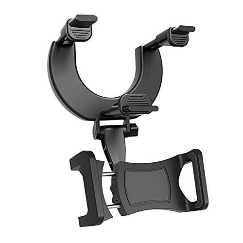 Zcargel Car Phone Mount, Rearview Mirror Bracket Car Rearview Mirror Mobile Phone Stands Car Hanging Mobile Phone Holder 360 Degree Adjustable Rotation GPS Mount