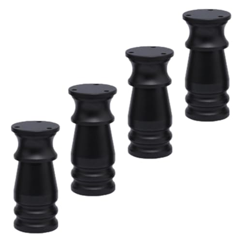 Gambe del tavolo Set di 4 pezzi rotondi in alluminio anodizzato, altezza 8-15 cm, perfetti for divani, tavoli e decorazioni for la casa(Black,10cm/4")