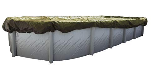 Buffalo Blizzard Supreme Plus Winter Cover For 18-Foot-By-33-Foot Or 18-Foot-By-34-Foot Oval Above-Ground Swimming Pools | Tan/Silver | Covers Include 4-Feet Of Overlap To Measure 22-Feet-By-38-Feet #TOP6