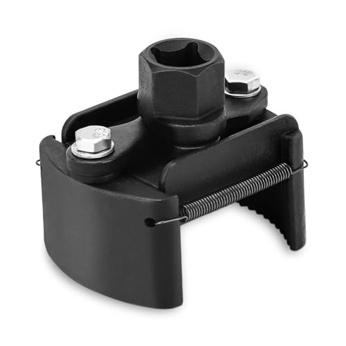 Keenso 60mm-80mm Adjustable Oil Filter Wrench, Universal Car Oil Filter Spanner Remover Tool with 2 Jaws