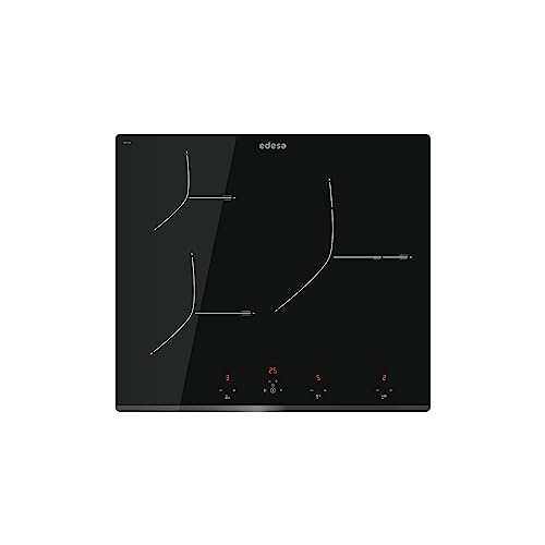 Edesa Placa de induccción EIT-6329 B Biselado Frontal 3 Focos de cocción Panel de control tipo Touch 9 niveles + Booster Potencia máxima 7,2 kW Ancho 52 cm Color Negro