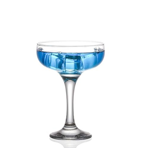 Copas de Cóctel (9 oz/220 ml). Copas de café espresso Martini, Margarita, Corte Elegante y Copa Champán, Cristalería larga (4)