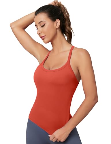 Image of MathCat Workout Tank Tops for Women with Built in Bra, Sleeveless Gym Tops Seamless Racerback Athletic Yoga Shirts