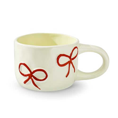 Taza de cerámica roja Koythin Coquette Bow 8.5 oz miniatura 1