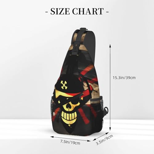 Morrales de un solo tirante con diseño bandera pirata miniatura 3