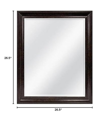 Image of MCS Large Wall Mirror, Modern Rectangle Mirror Home Decor for Living Room, Bedroom, or Bathroom, 26.5 by 32.5 Inch, Bronze